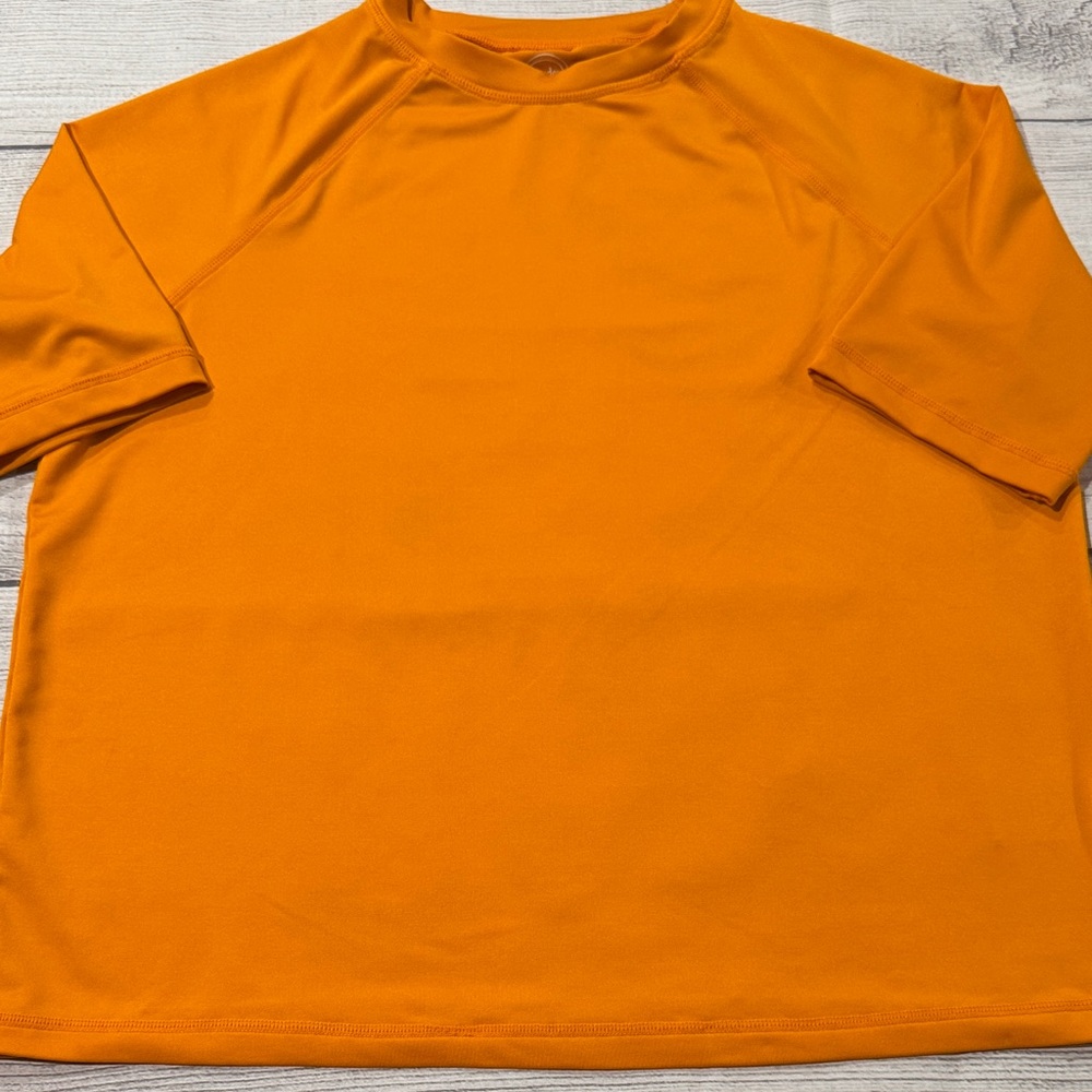 Wonder Nation Boys HUSKY Orange Swim Rashguard